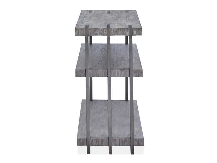 Eldridge Weathered Gravel And Satin Bronze Rectangular Sofa Table - T4917-73