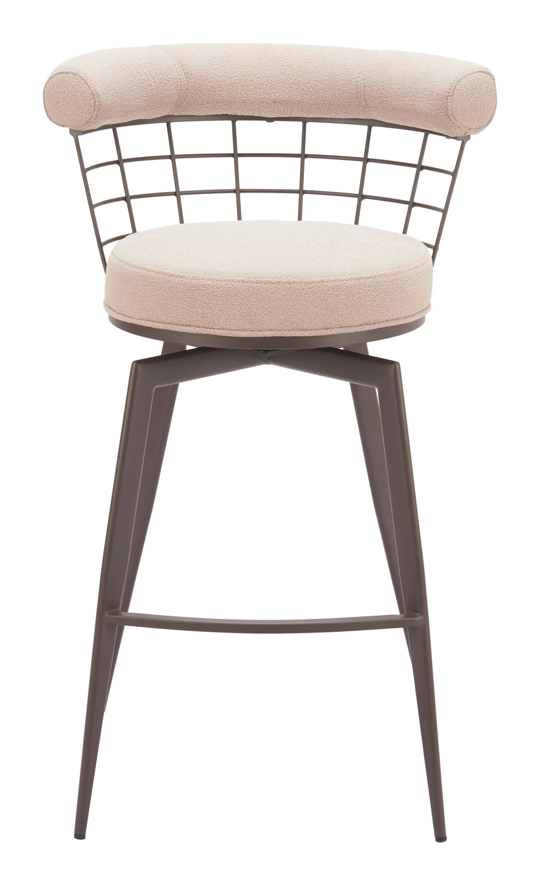 Saku Swivel Barstool Beige & Brown - AmericanHomeFurniture