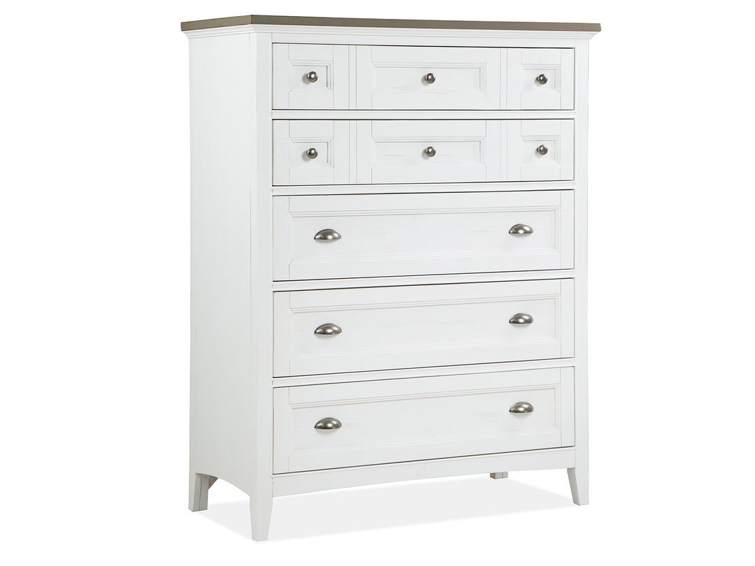 Heron Cove Chalk White And Dovetail Grey 2 Tone Drawer Chest - B4400-10TT
