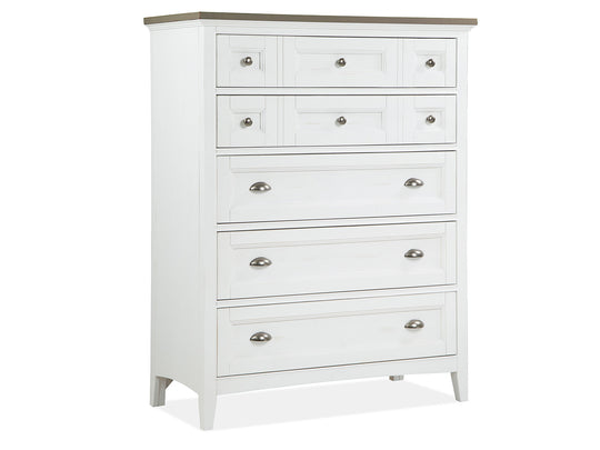 Heron Cove Chalk White And Dovetail Grey 2 Tone Drawer Chest - B4400-10TT