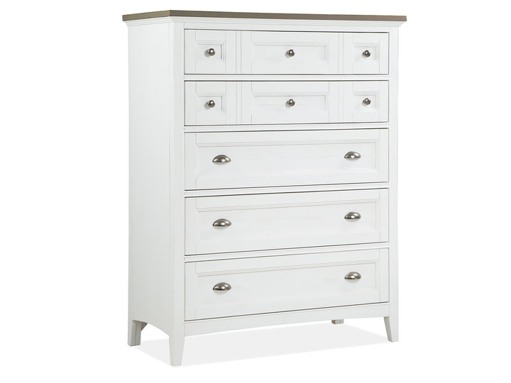 Heron Cove Chalk White And Dovetail Grey 2 Tone Drawer Chest - B4400-10TT