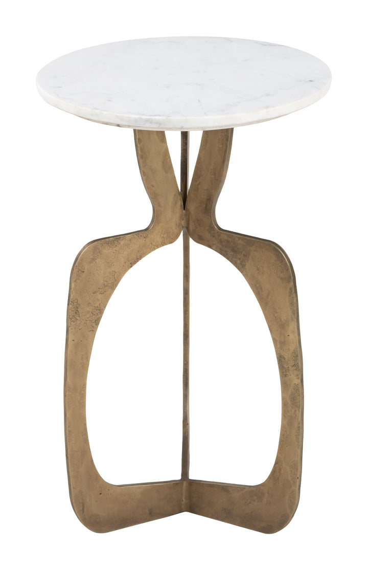 Ophelia Side Table White & Brass - 111044