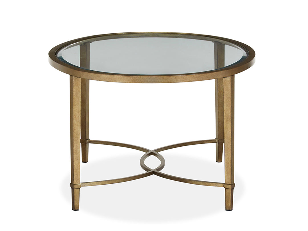Copia Antiqued Silver With Gold Tint Oval Cocktail Table - T2114-47