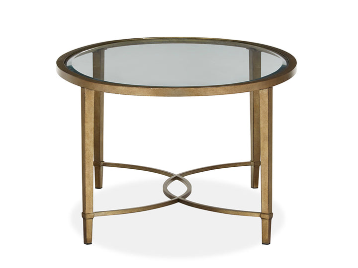Copia Antiqued Silver With Gold Tint Oval Cocktail Table - T2114-47