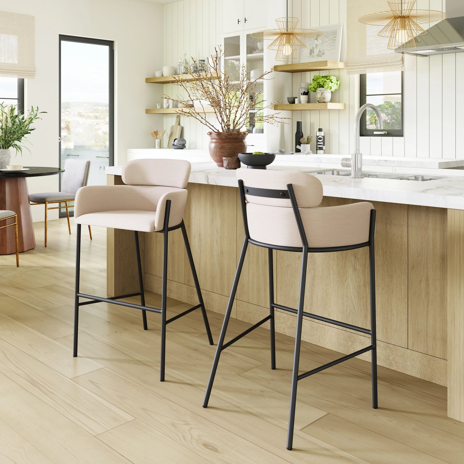 Zuo Bremor Barstool Beige BAR STOOLS + COUNTER STOOLS