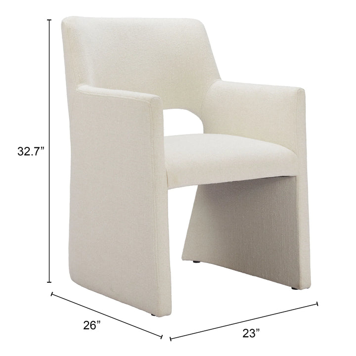 Minet Dining Chair Linen White - AmericanHomeFurniture