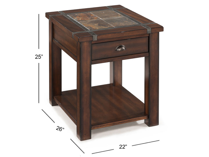 Roanoke Cherry And Slate Rectangular End Table - T2615-03