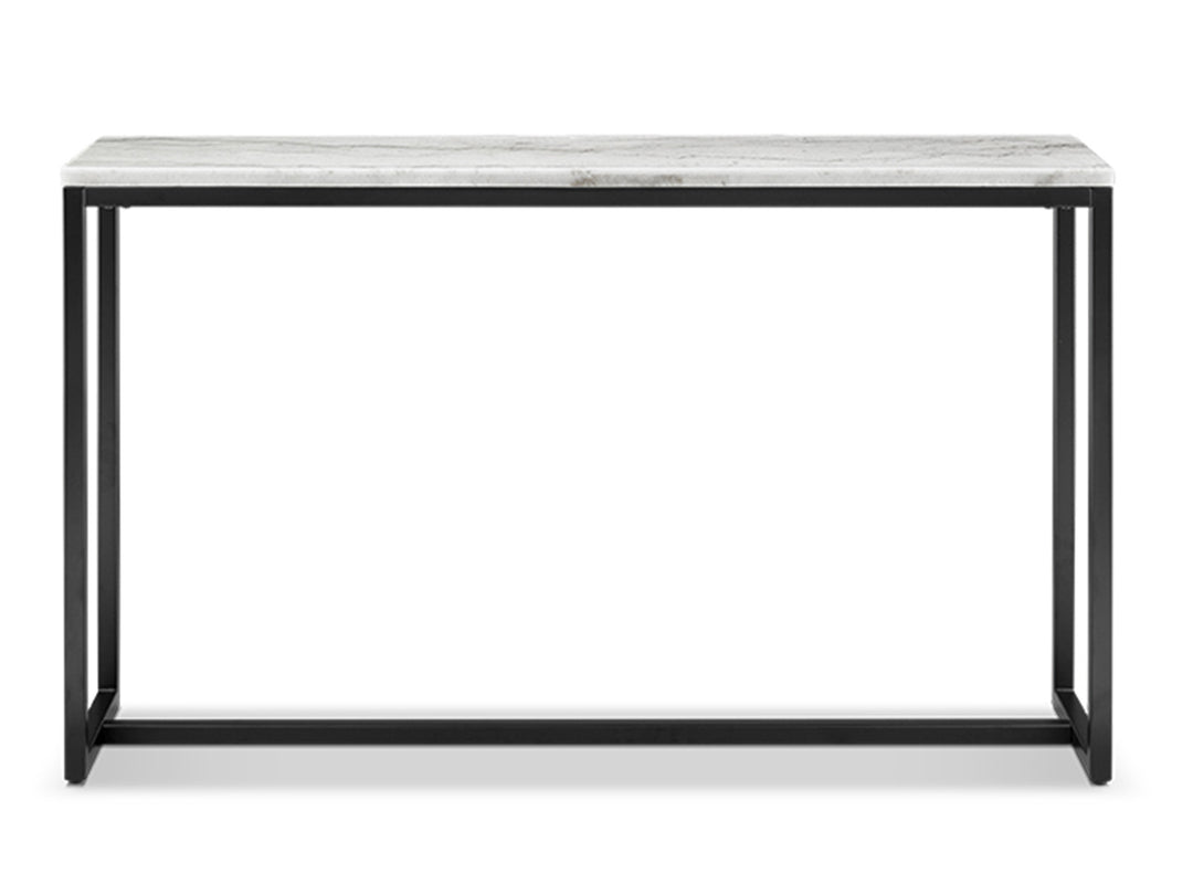 Torin White Marble And Matte Black Rectangular Sofa Table - T5759-73