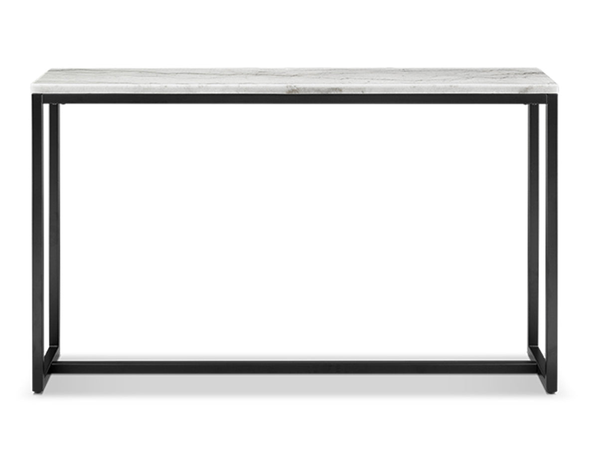 Torin White Marble And Matte Black Rectangular Sofa Table - T5759-73