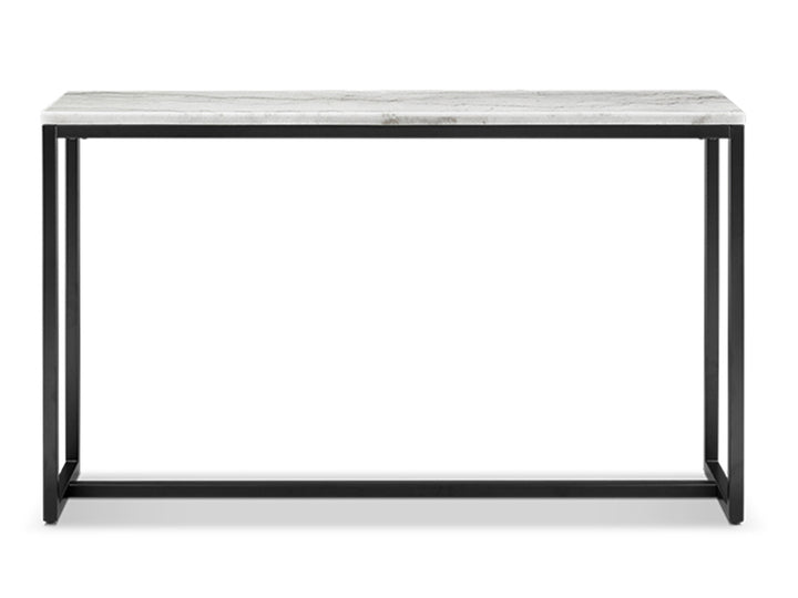 Torin White Marble And Matte Black Rectangular Sofa Table - T5759-73