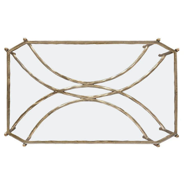 Faux-Bois Metal, Glass Top