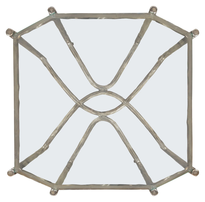 Faux-Bois Metal, Glass Top