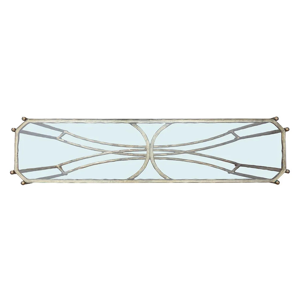 Faux-Bois Metal, Glass Top