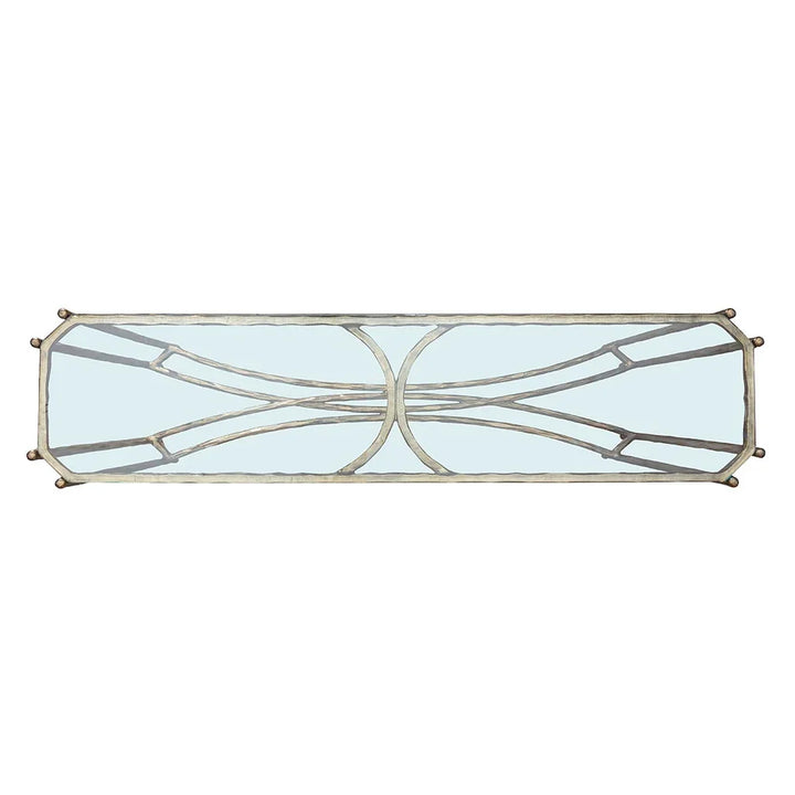 Faux-Bois Metal, Glass Top