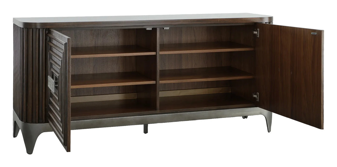 Metal, Walnut Solids and Veneers