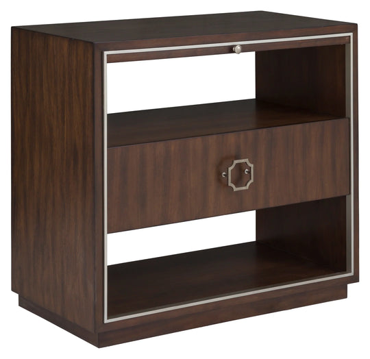 Walnut, Metal Accents, Black