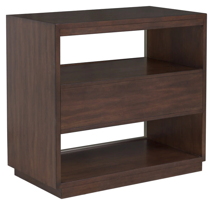 Walnut, Metal Accents, Black