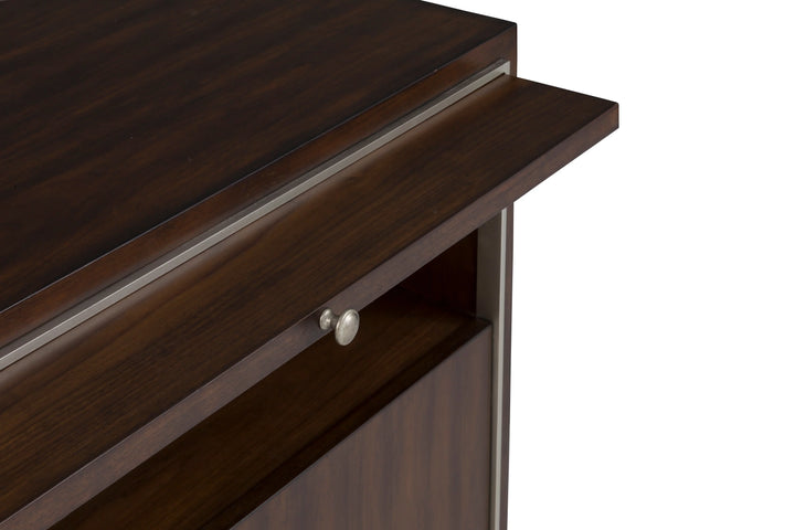 Walnut, Metal Accents, Black