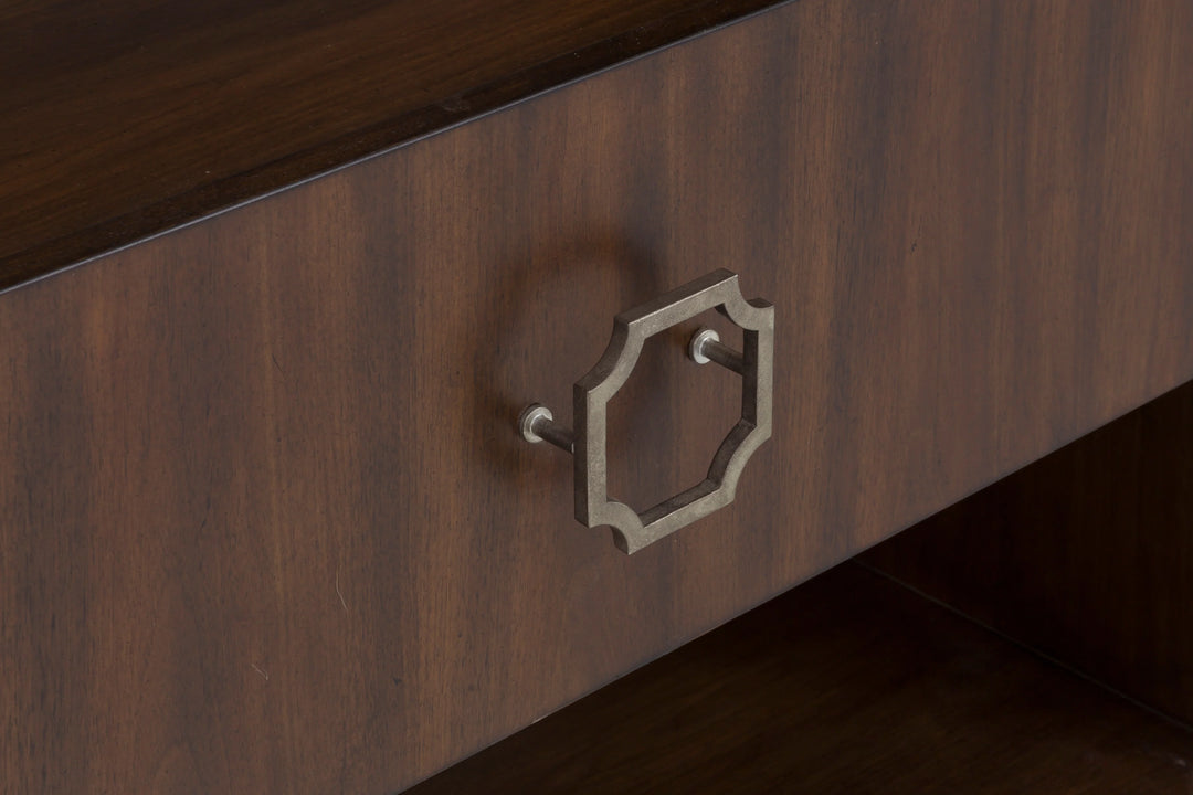 Walnut, Metal Accents, Black