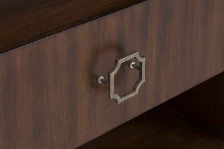 Walnut, Metal Accents, Black