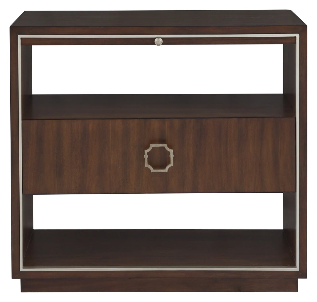 Walnut, Metal Accents, Black