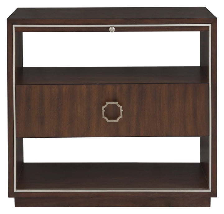 Walnut, Metal Accents, Black