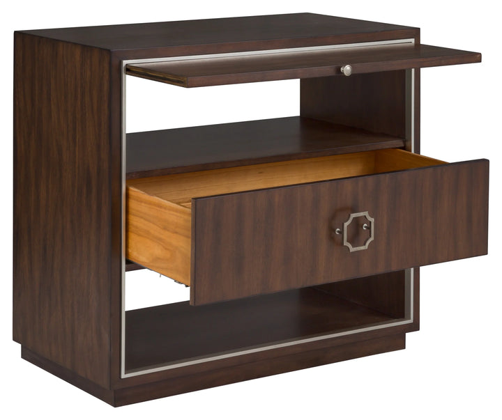 Walnut, Metal Accents, Black