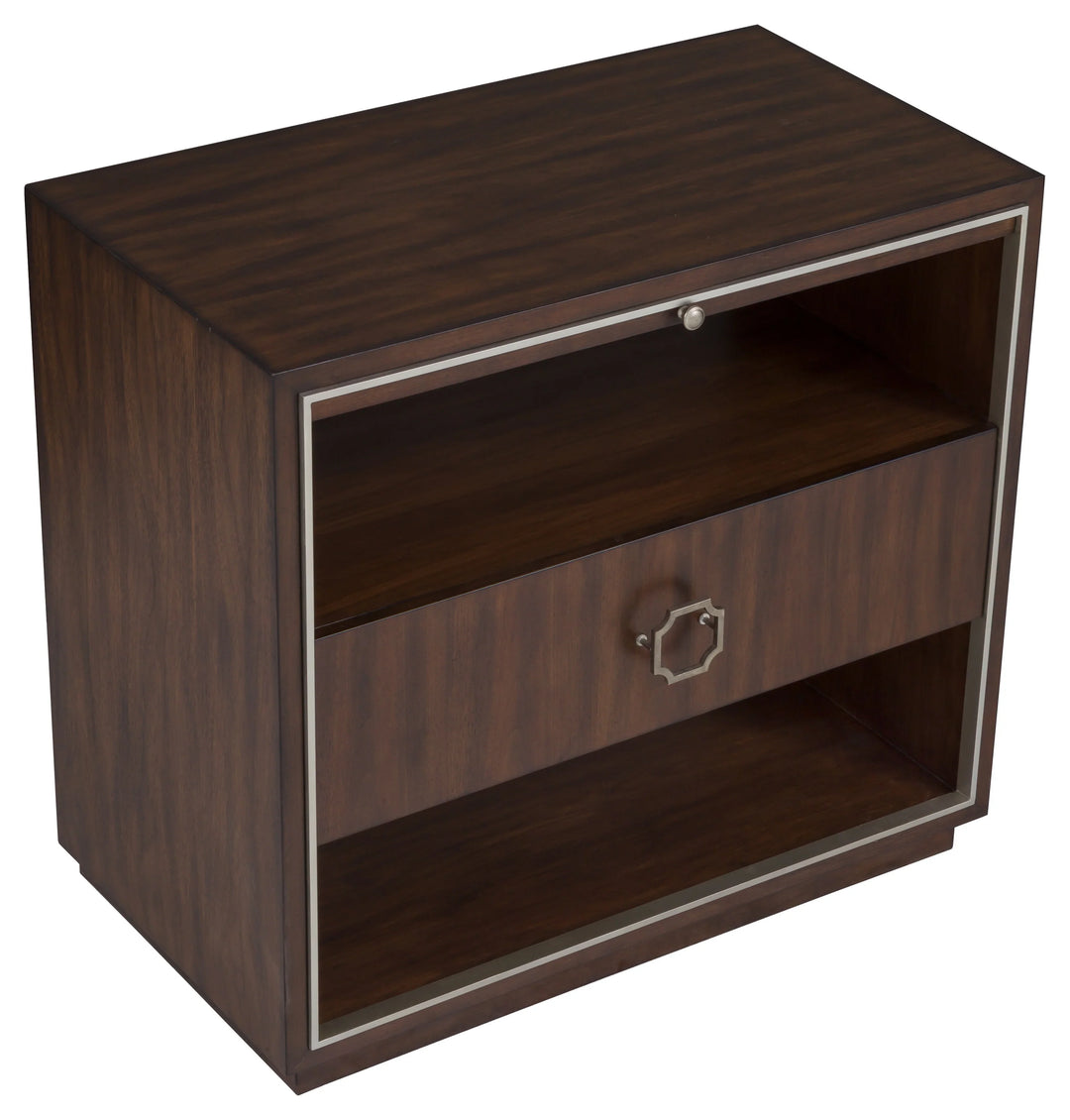 Walnut, Metal Accents, Black