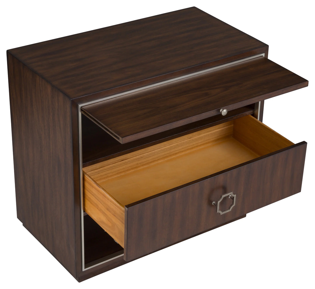 Walnut, Metal Accents, Black