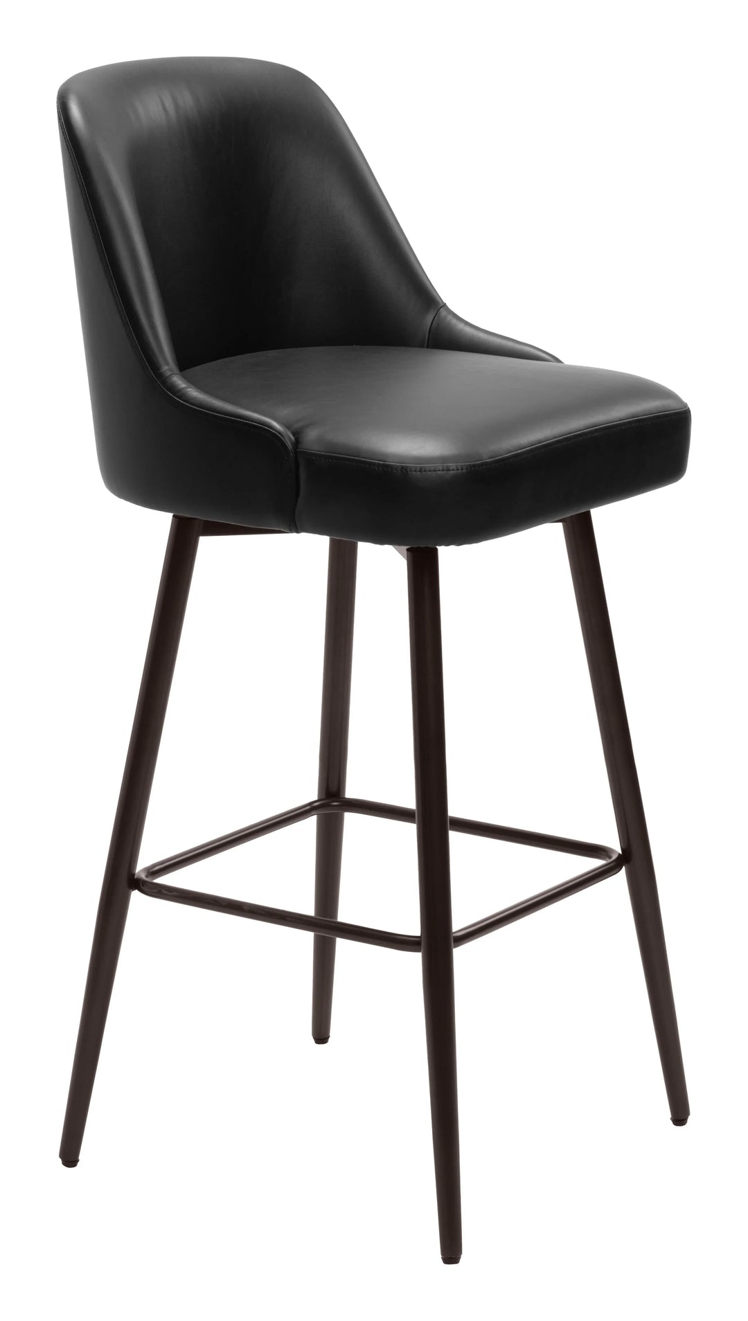 Keppel Swivel Barstool Black & Bronze - AmericanHomeFurniture