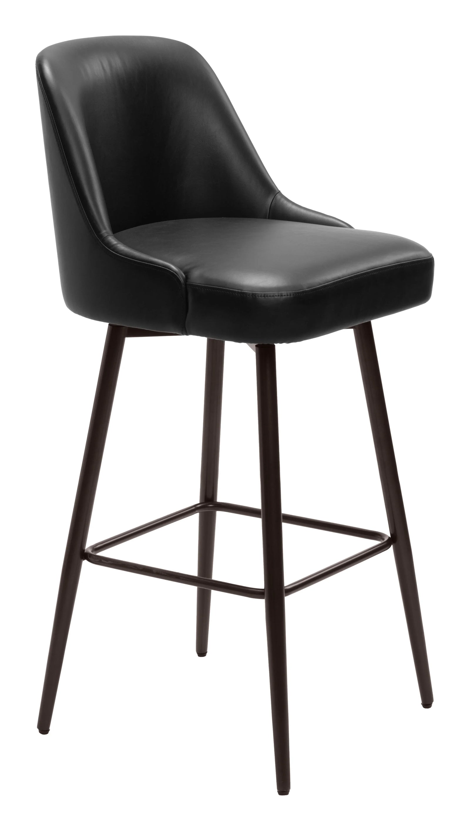 Zuo Keppel Swivel Barstool Black & Bronze BAR STOOLS + COUNTER STOOLS