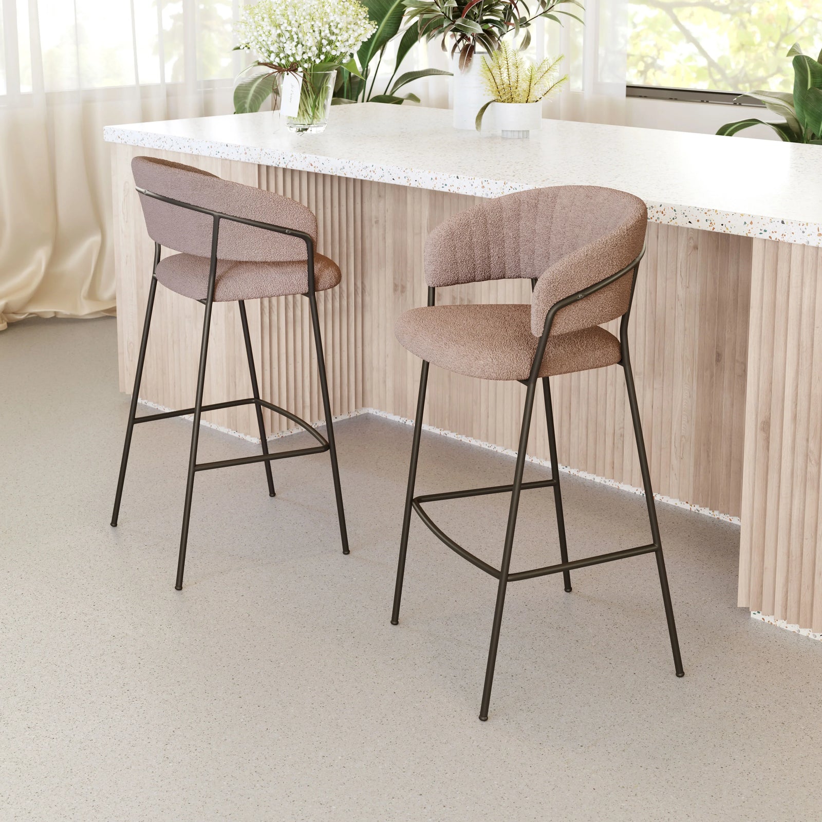 Zuo Josephine Barstool (Set of 2) Brown BAR STOOLS + COUNTER STOOLS