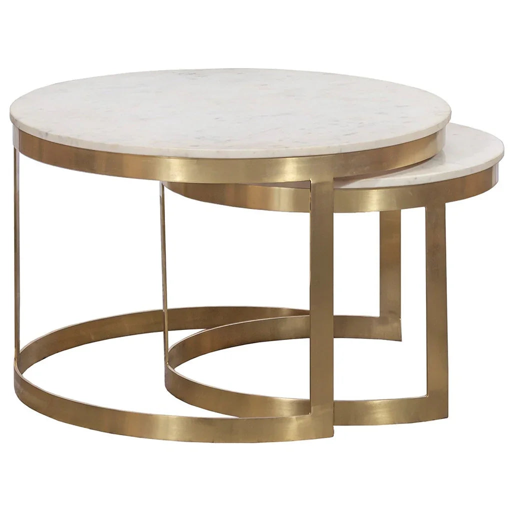 American Home Furniture Fairfield Chair Sundries Stone Inlay Nesting Cocktail