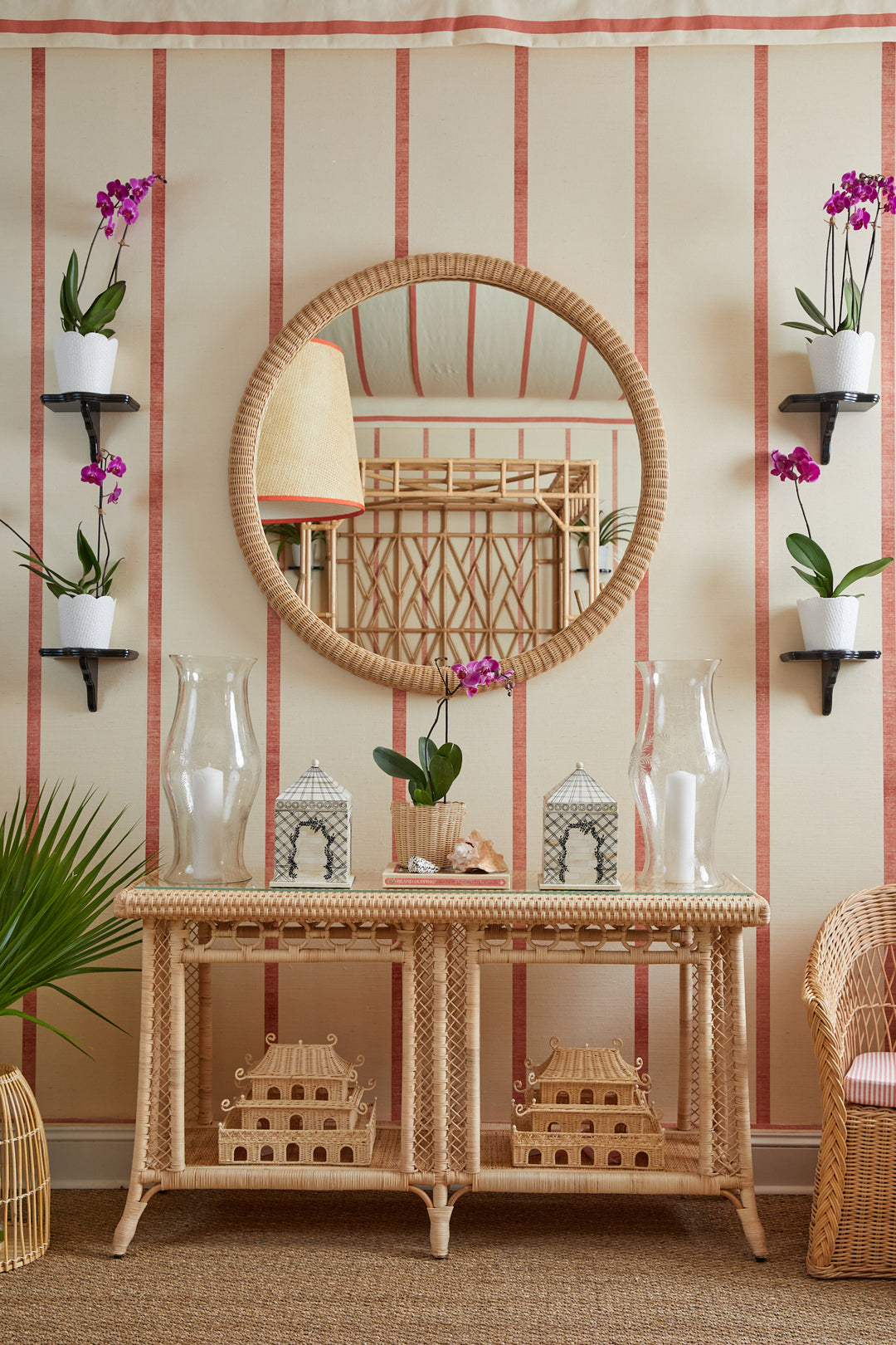 Dunmore Round Wicker Mirror - 82227830