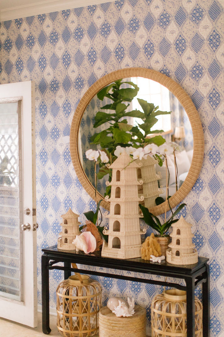 Dunmore Round Wicker Mirror - 82227830