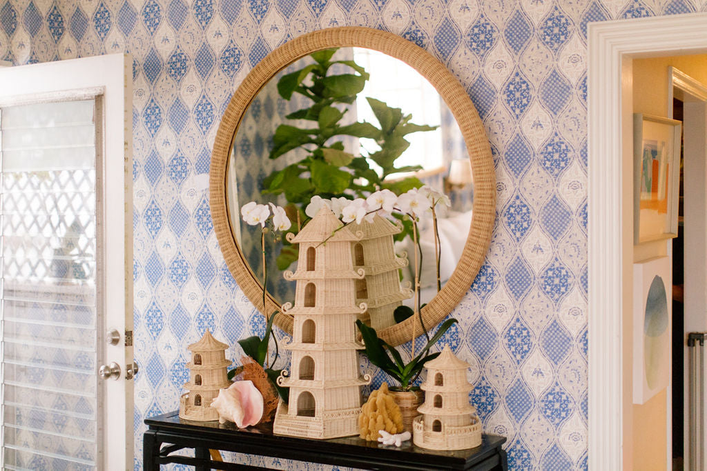 Dunmore Round Wicker Mirror - 82227830