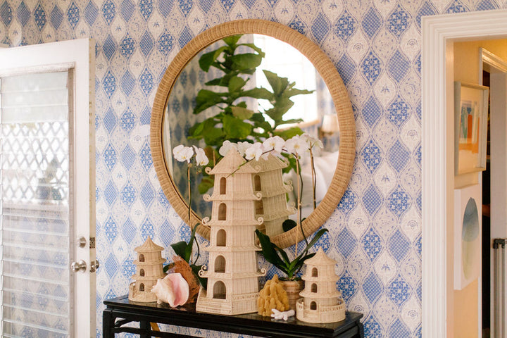 Dunmore Round Wicker Mirror - 82227830