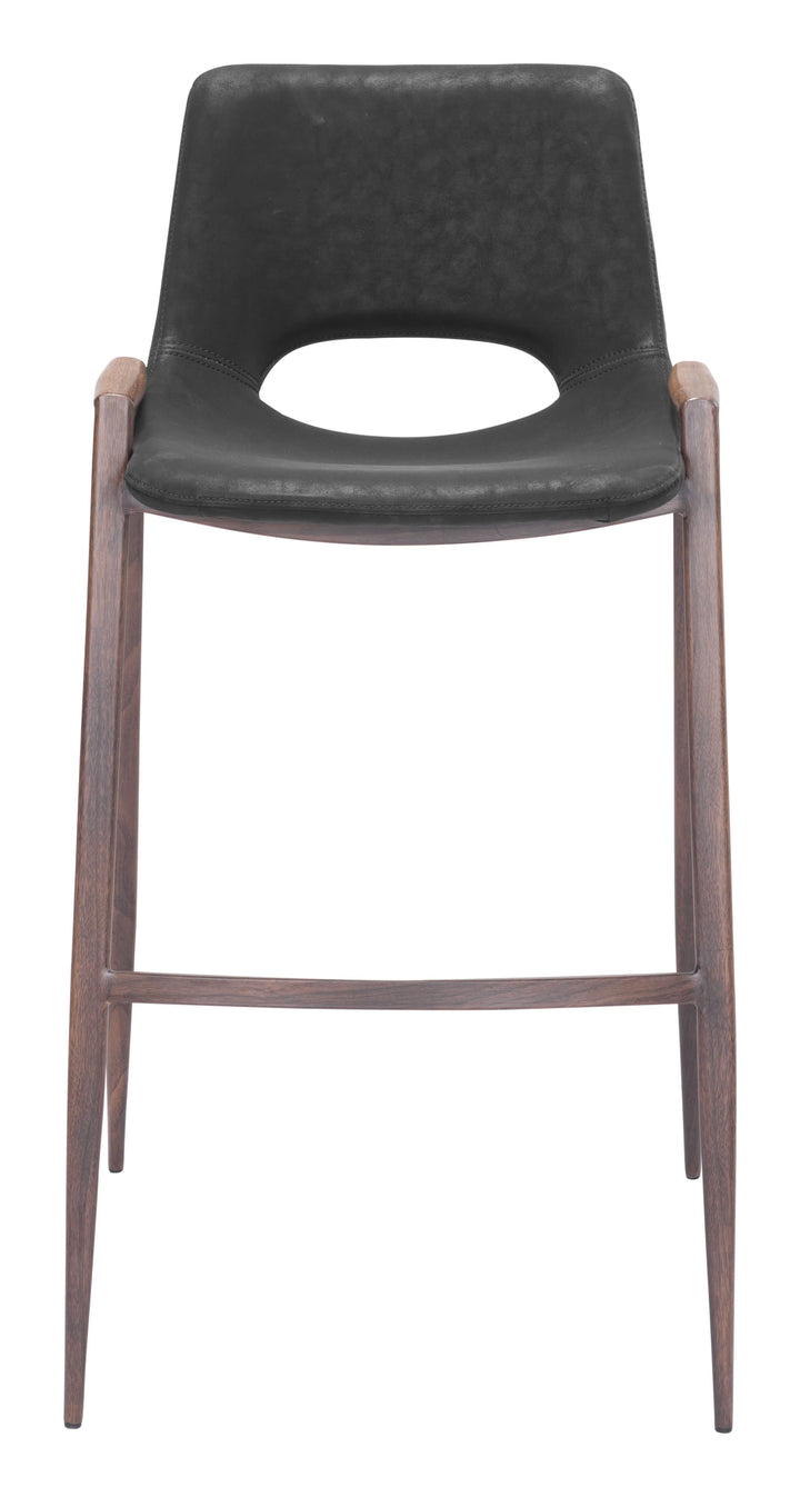 Desi Barstool (Set of 2) Black & Walnut - AmericanHomeFurniture