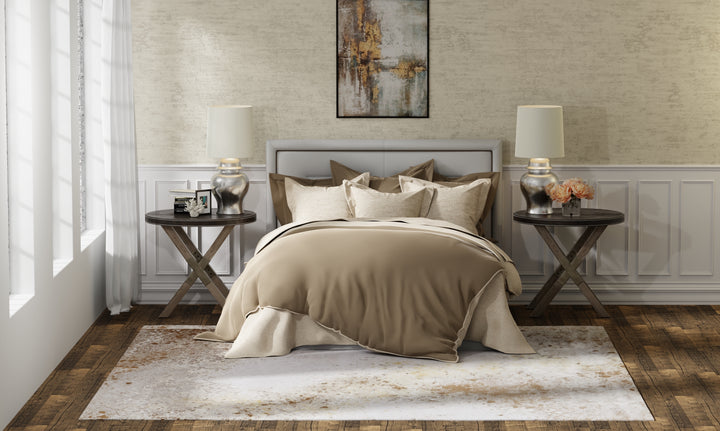 Rectangle/5' x 8'/Ivory/Gold