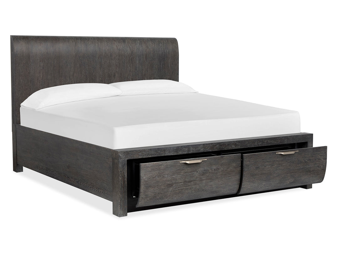 Kinsley Black Heron Queen Panel Storage Bed - B5890-54A