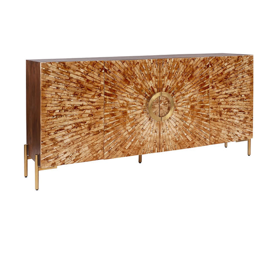 Crestview Collection Safari Bone Inlay Sideboard SIDEBOARDS + CREDENZAS