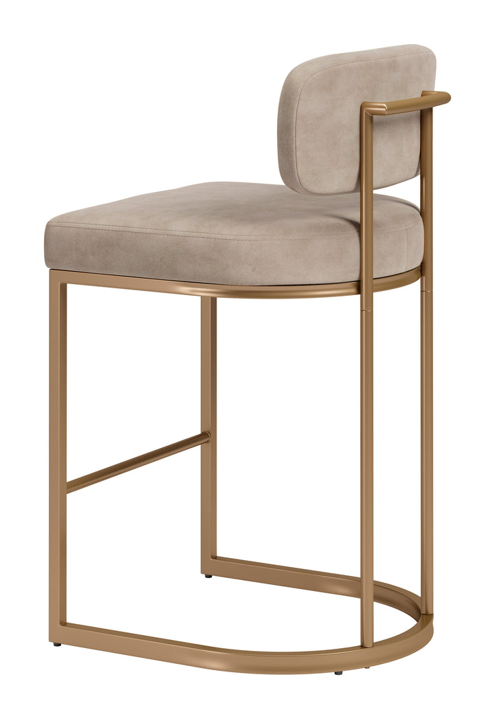 Velar Counter Stool (Set of 2) Beige & Bronze