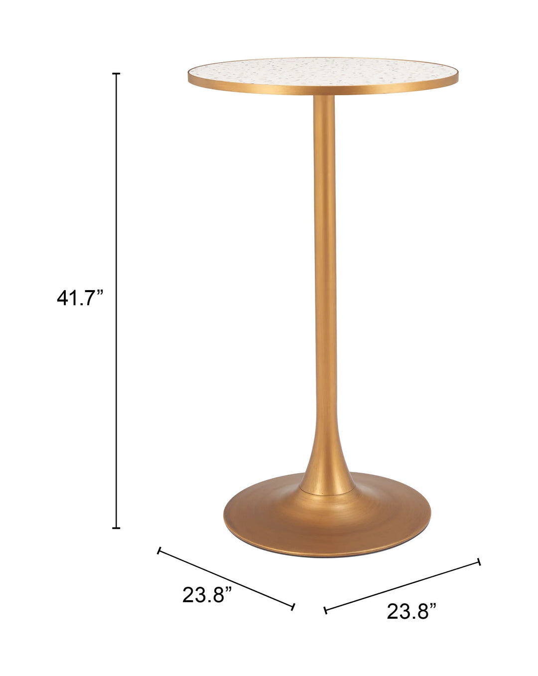 Bite Bar Table Beige & Gold - AmericanHomeFurniture