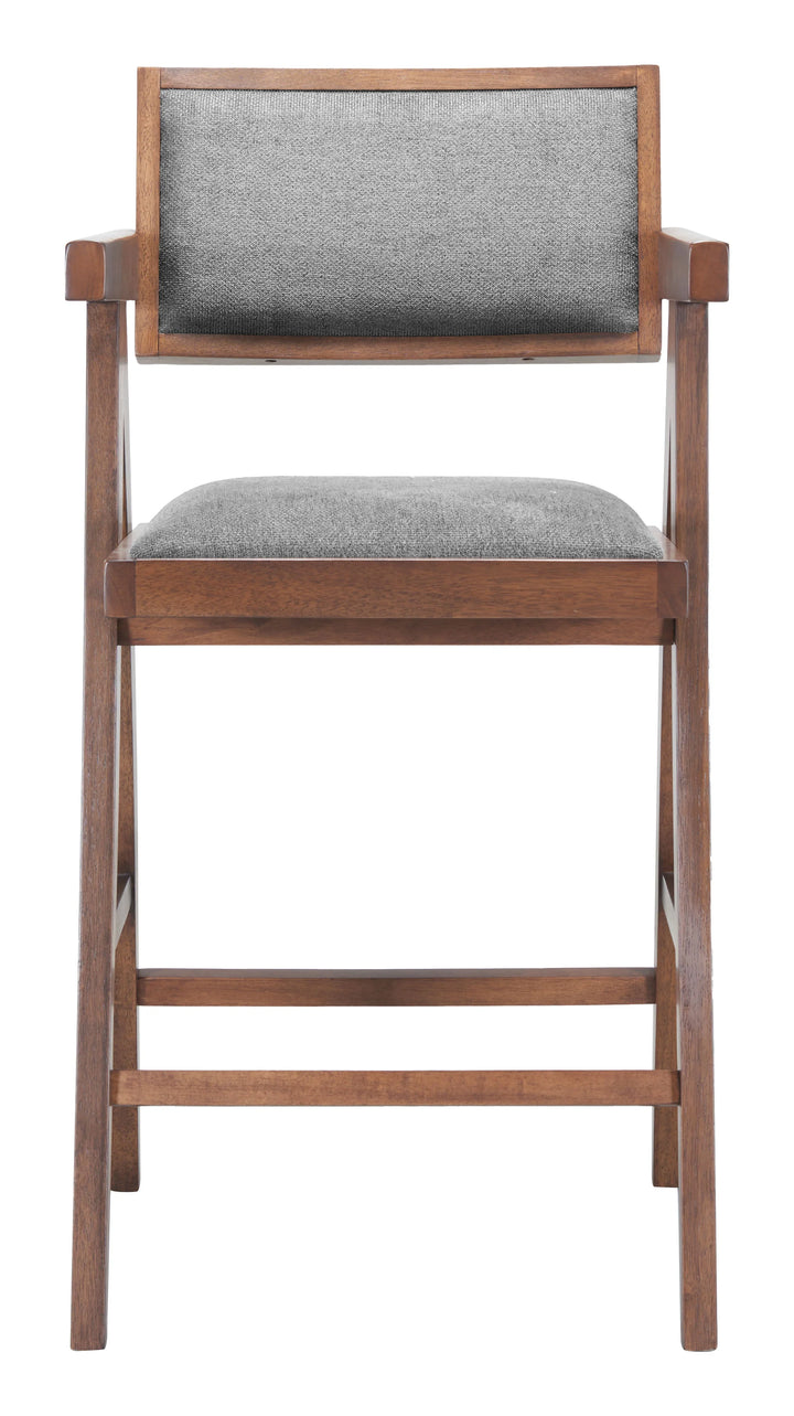 Delhi Counter Stool (Set of 2) Gray & Walnut - AmericanHomeFurniture