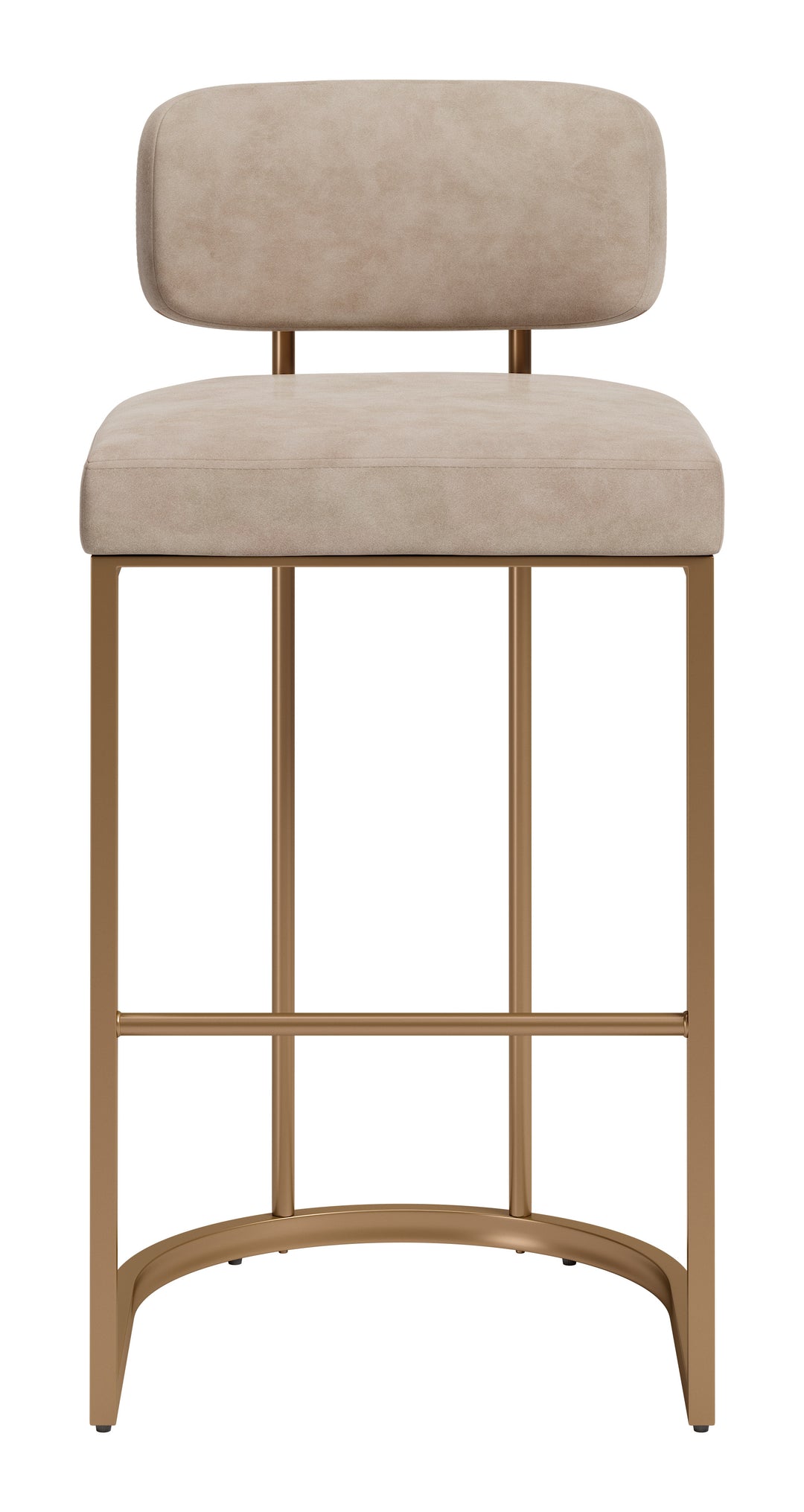 Velar Barstool (Set of 2) Beige & Bronze