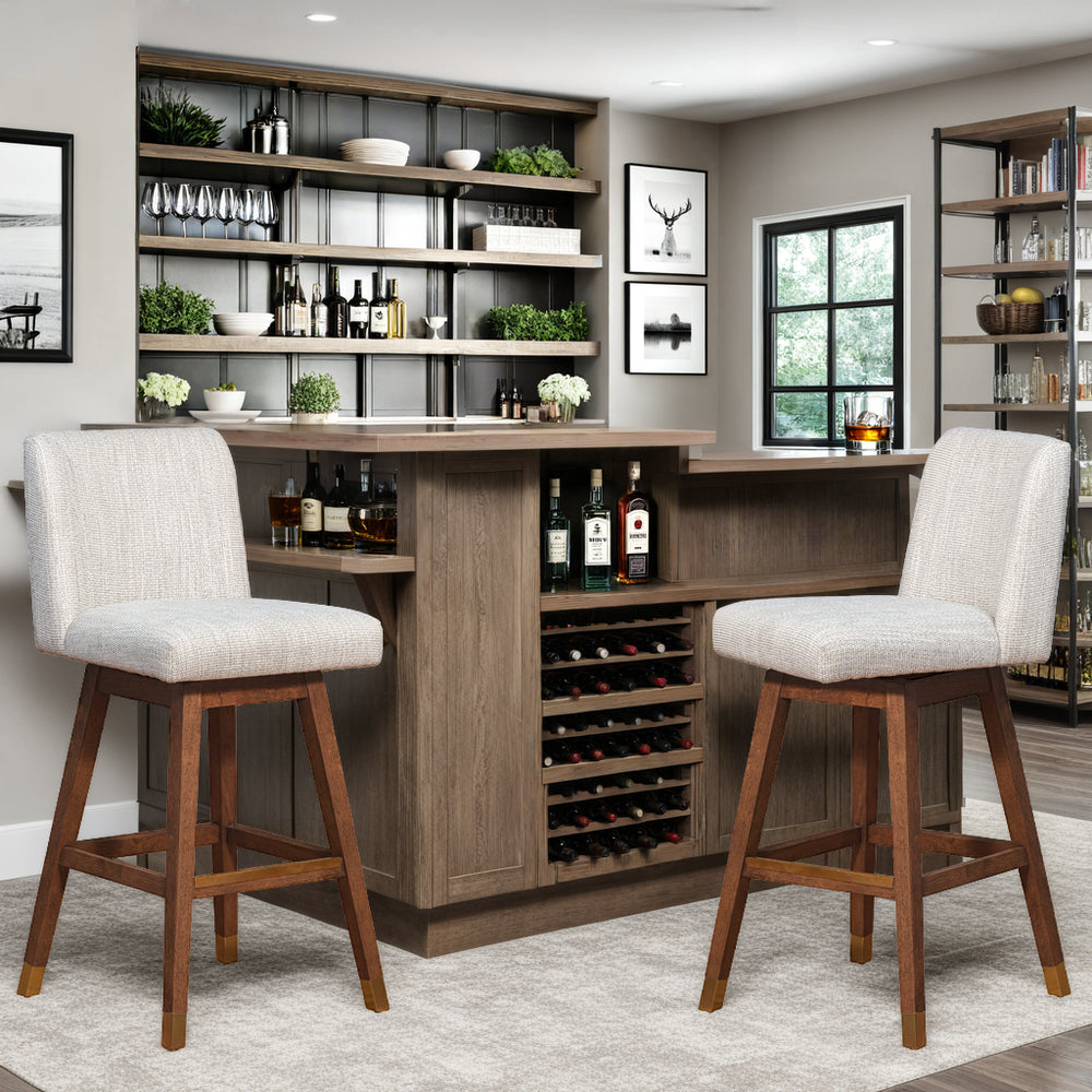 19"W x 21.5"D x 40.5"H / Beige/Brown Oak