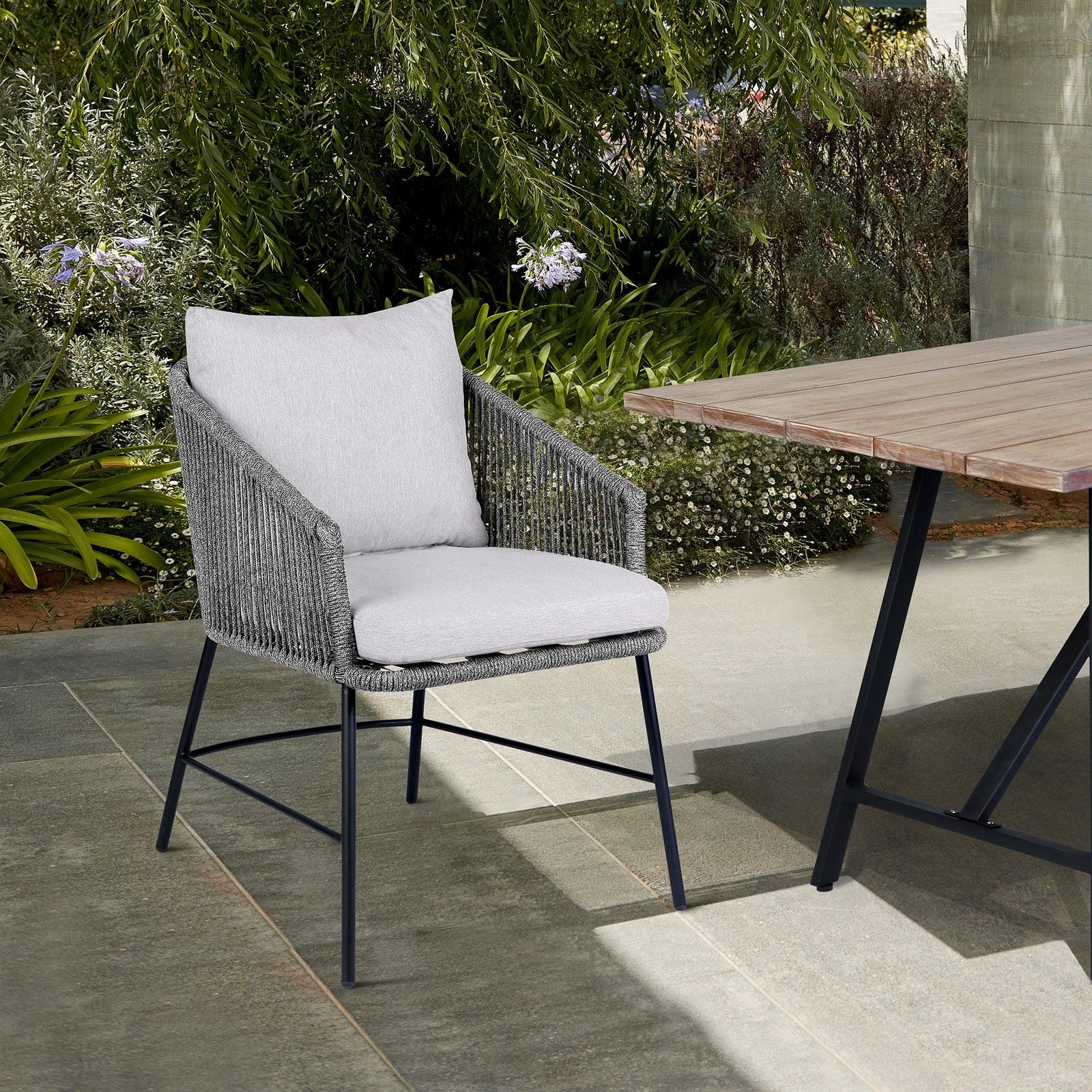 American Home Furniture Armen Living Calica Outdoor Dining Chair Set of 2