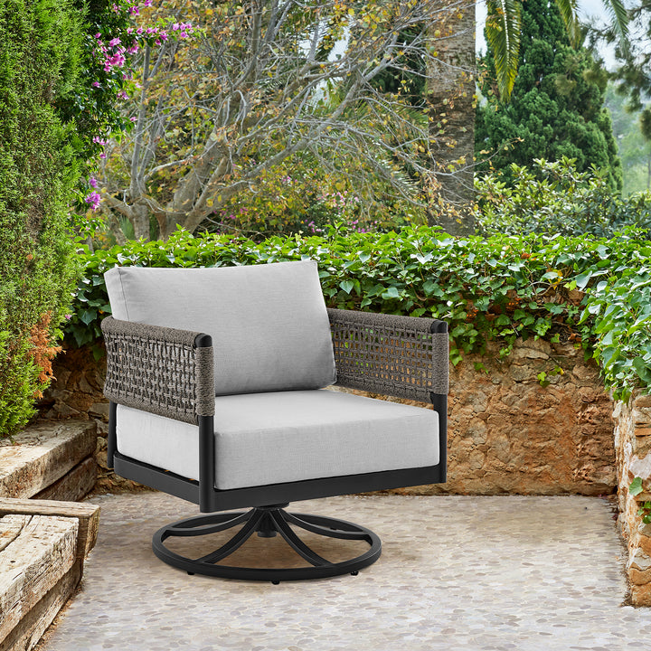 American Home Furniture Armen Living Alegria Outdoor Swivel Chair