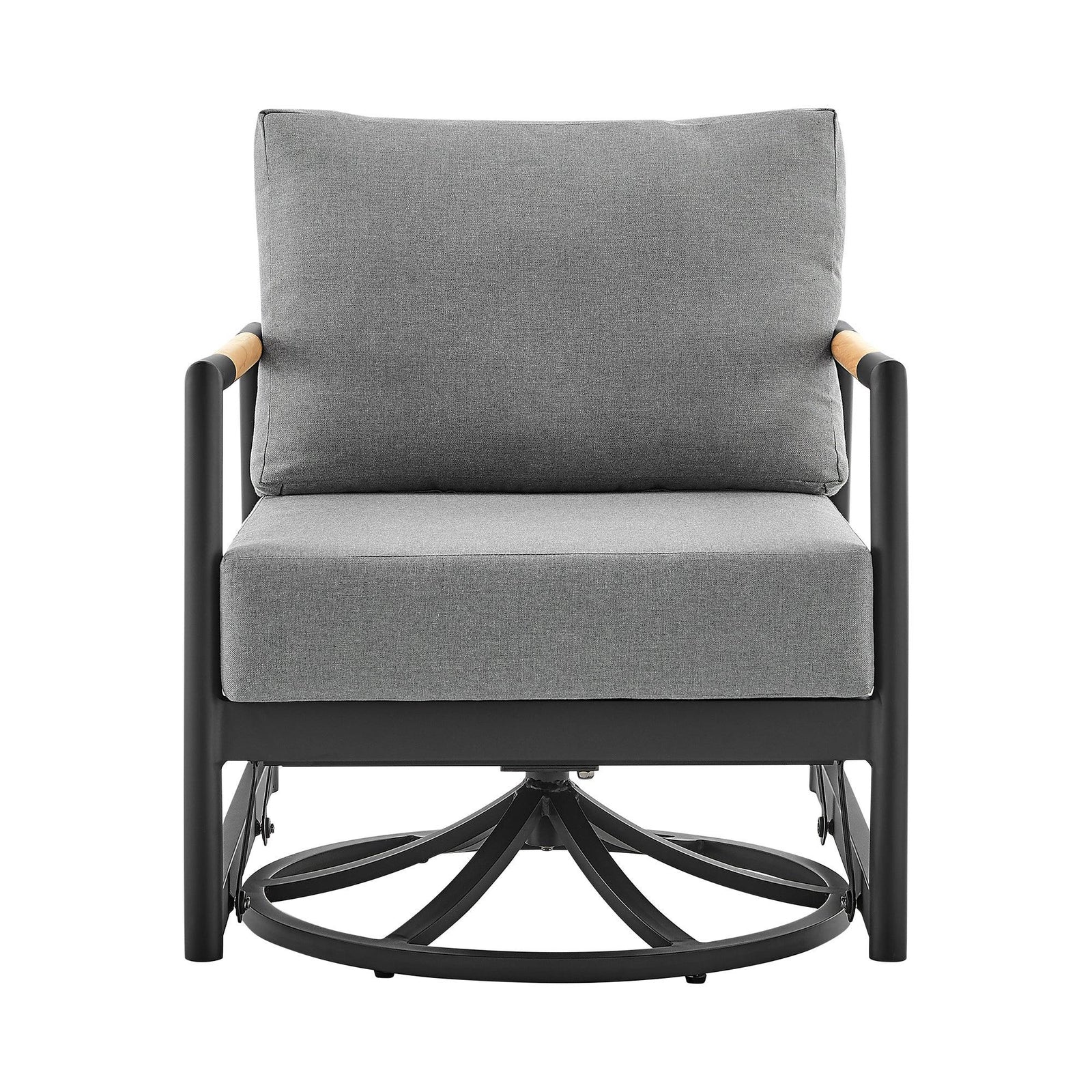 American Home Furniture Armen Living Crown Outdoor Swivel Chair
