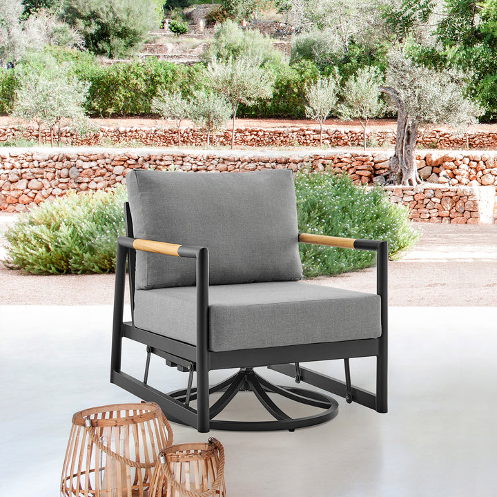 American Home Furniture Armen Living Crown Outdoor Swivel Chair